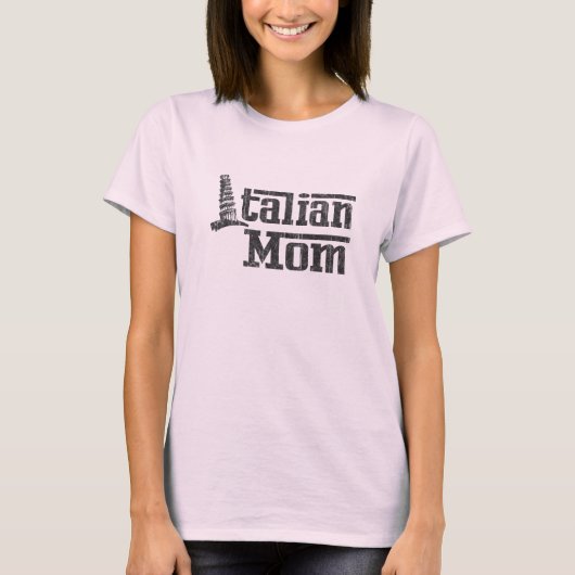 イタリア人ママ ピンクTシャツ Tシャツ (正面)