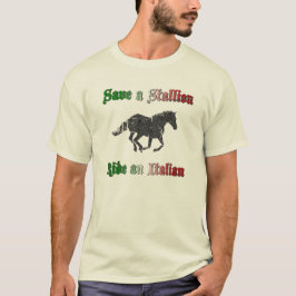 イタリア人騎乗でスタリオンを救え メンズTシャツ Tシャツ
