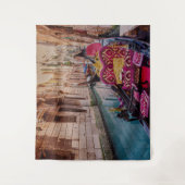 イタリア伝統的のヴェネツィアのゴンドラ付き運河 タペストリー (正面)