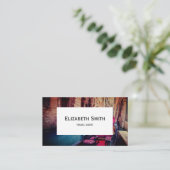 イタリア伝統的のヴェネツィアのゴンドラ付き運河 名刺 (スタンド正面)