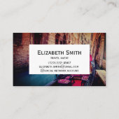 イタリア伝統的のヴェネツィアのゴンドラ付き運河 名刺 (裏面)