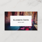 イタリア伝統的のヴェネツィアのゴンドラ付き運河 名刺 (正面)