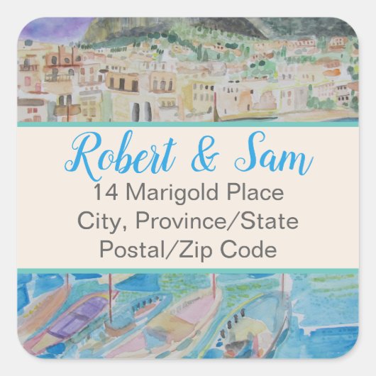 イタリア住所 シール(20) スクエアシール (正面)