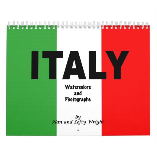 イタリア写真と水彩画のカレンダー カレンダー (カバー)