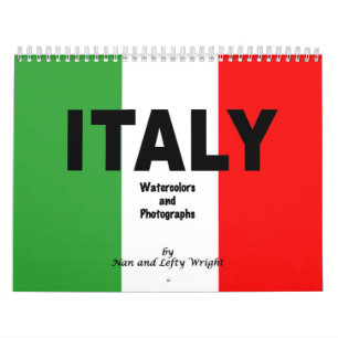 イタリア写真と水彩画のカレンダー カレンダー