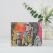 イタリア古代ポンペイファッション女性 ポストカード (スタンド正面)