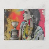 イタリア古代ポンペイファッション女性 ポストカード (正面)