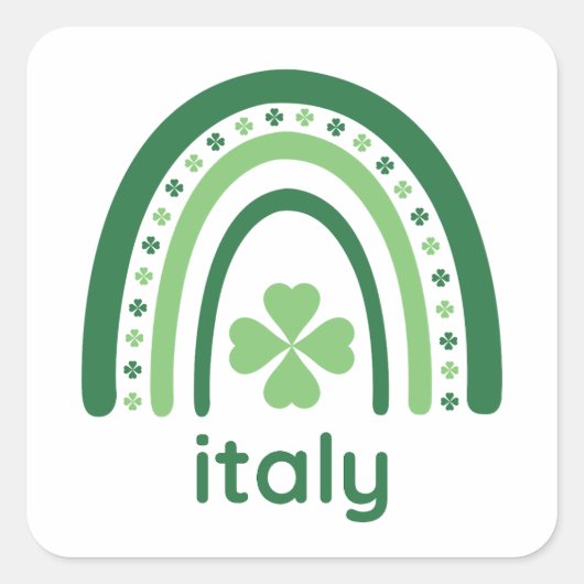 イタリア名クローバーボホーレインボー スクエアシール (正面)