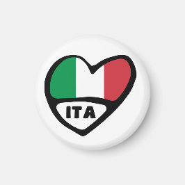 イタリア国コード国旗のハート, ITA マグネット