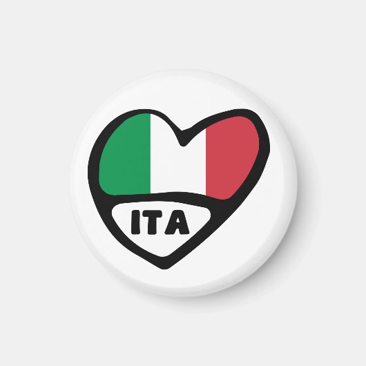 イタリア国コード国旗のハート, ITA マグネット (正面)