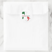 イタリア国地図シェイプフラグ製品ラベルで作成 ラウンドシール (バッグ)