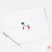 イタリア国地図シェイプフラグ製品ラベルで作成 ラウンドシール (封筒)