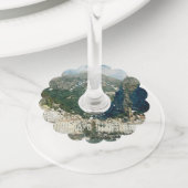 イタリア国外のアマルフィ結婚したー海岸 ワイングラスタグ (クローズアップ)