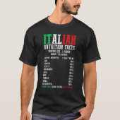 イタリア国家プライドグルメイタリアン栄養事実 Tシャツ (正面)