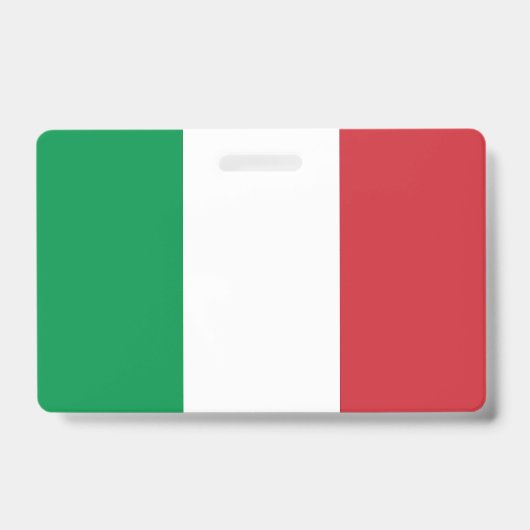 イタリア国旗が付いた名前バッジ バッジ (正面)