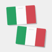 イタリア国旗が付いた名前バッジ バッジ (正面&裏面)