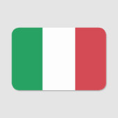 イタリア国旗が付いた愛国的な名前タグ 名札 (正面)