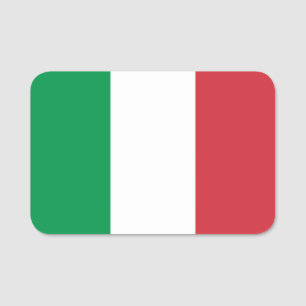 イタリア国旗が付いた愛国的な名前タグ 名札