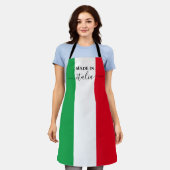 イタリア国旗でイタリアン作られた赤い白の緑イタリア エプロン (着用した状態)