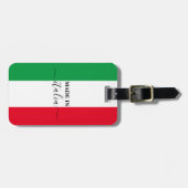イタリア国旗でイタリアン作られた赤い白の緑イタリア ラゲッジタグ (正面横)