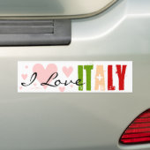 イタリア国旗とイタリアンプライドの色 バンパーステッカー (車上)