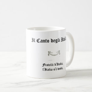 イタリア国旗と国歌の冒頭部分がデザインされたマグカップ コーヒーマグカップ