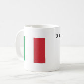 イタリア国旗と国歌の冒頭部分がデザインされたマグカップ コーヒーマグカップ (正面左)