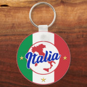 イタリア国旗と地図 キーホルダー (正面)