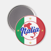 イタリア国旗と地図 マグネット (正面/裏面)