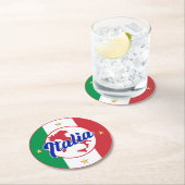 イタリア国旗と地図 ラウンドペーパーコースター (インサイチュ)