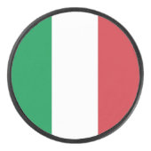 イタリア国旗と愛国的なホッケーパック アイスホッケーパック (正面)