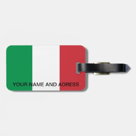 イタリア国旗と荷物タグ ラゲッジタグ