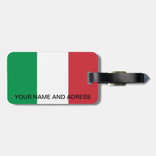 イタリア国旗と荷物タグ ラゲッジタグ (裏面横)