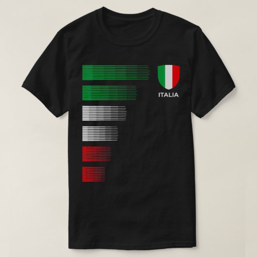 イタリア国旗のエンブレムイタリアンプライド祖先H Tシャツ (デザイン正面)