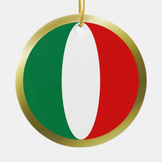 イタリア国旗のオーナメント セラミックオーナメント (正面)