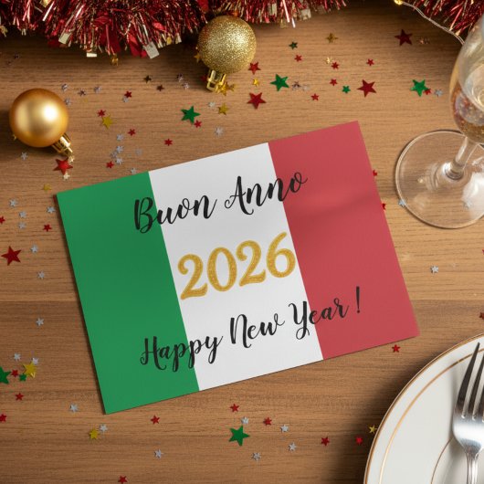 イタリア国旗のカリグラフィー 2026 シーズンカード