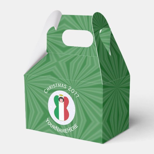 イタリア国旗のクリスマスエンジェル ガブリ フェイバーボックス (正面サイド)
