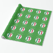 イタリア国旗のクリスマス天使 パーソナライズギフト ラッピングペーパー (アンロールド)