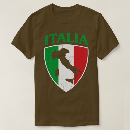 イタリア国旗のクレストイタリアンイタリア家族 Tシャツ (デザイン正面)