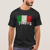 イタリア国旗のサッカーファンがサッカーをイタリアン愛 Tシャツ (正面)