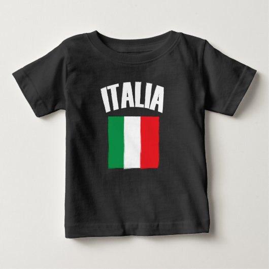 イタリア国旗のサッカーファン ベビーTシャツ (正面)