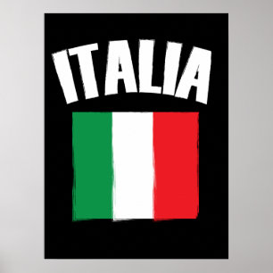 イタリア国旗のサッカーファン ポスター