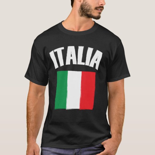 イタリア国旗のサッカーファン Tシャツ (正面)
