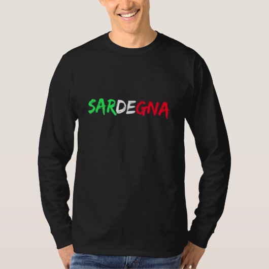 イタリア国旗のサルデガイタリアンー地域 Tシャツ (正面)