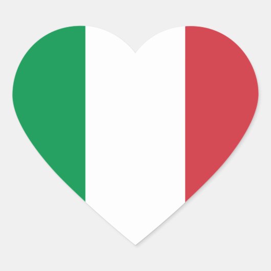 イタリア国旗のシール ハートシール (正面)