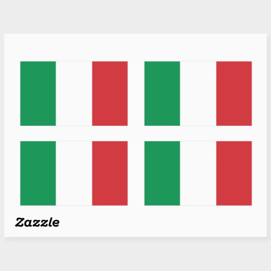 イタリア国旗のシール 長方形シール (シート)