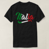 イタリア国旗のスクリプトイタリアンイタリア家族伝統G Tシャツ (デザイン正面)