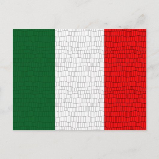 イタリア国旗のスネークスキン ポストカード (正面)