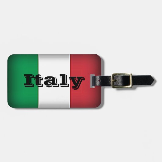 イタリア国旗のダークエッジのカスタマイズ可能 ラゲッジタグ (正面横)