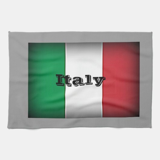 イタリア国旗のダークエッジ キッチンタオル (横)